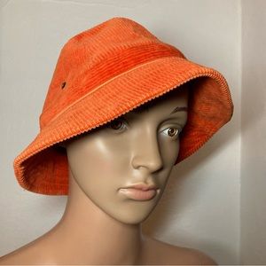 J. CREW Orange 100% Cotton Corduroy Summer Casual Lined Bucket Hat